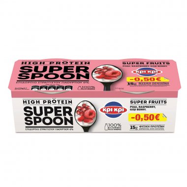 Κρι κρι Super spoon Goji Berry, Ρόδι & Ράσμπερι επιδόρπιο στραγγιστού γιαουρτιού High Protein (2x170gr)