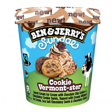 Ben and Jerry's παγωτό Cookie Vermont-ster Sundae κύπελλο μεγάλο