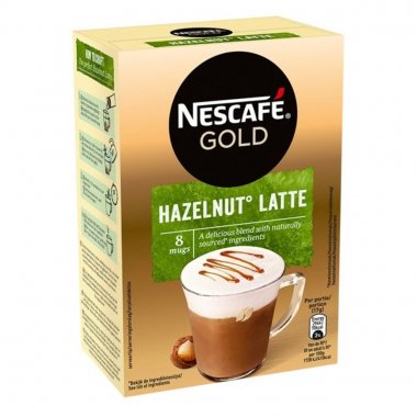 Nescafe Gold Hazelnut Latte στιγμιαίος καφές με άρωμα φουντούκι 136gr