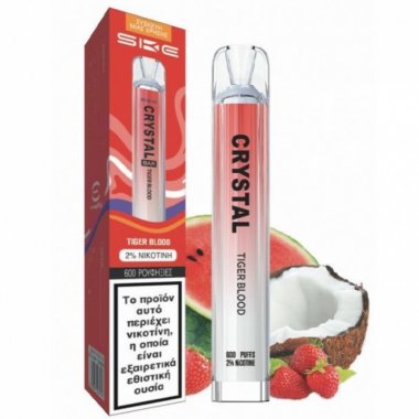 SKE Crystal Bar Ηλεκτρονικό Τσιγάρο μιας Χρήσης 600 Εισπνοών Tiger Blood 2ml 20mg
