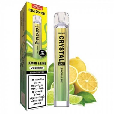 SKE Crystal Bar Ηλεκτρονικό Τσιγάρο μιας Χρήσης 600 Εισπνοών Lemon & Lime 2ml 20mg