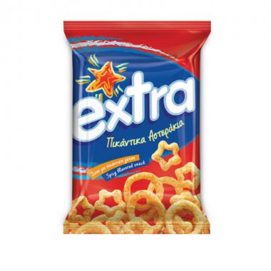 Extra snacks πικάντικα αστεράκια γαριδάκια με τυρί και ντομάτα 130gr