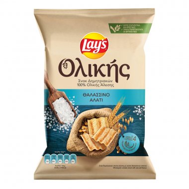 Lays πατατάκια ολικής σνακ δημητριακών ολικής άλεσης με γεύση θαλασσινό αλάτι