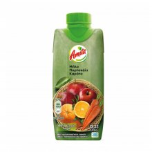 Amita φυσικός χυμός 100% μήλο, πορτοκάλι και καρότο 330ml
