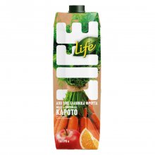 Life χυμός Μήλο Πορτοκάλι Καρότο Μ.Δ. χωρίς γλουτένη 1lt