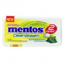 Mentos Clean Breath καραμέλες Lemon mint με zinc χωρίς ζάχαρη 21gr