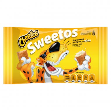 Cheetos sweetos σνακ δημητριακών με γέμιση γάλα 25gr